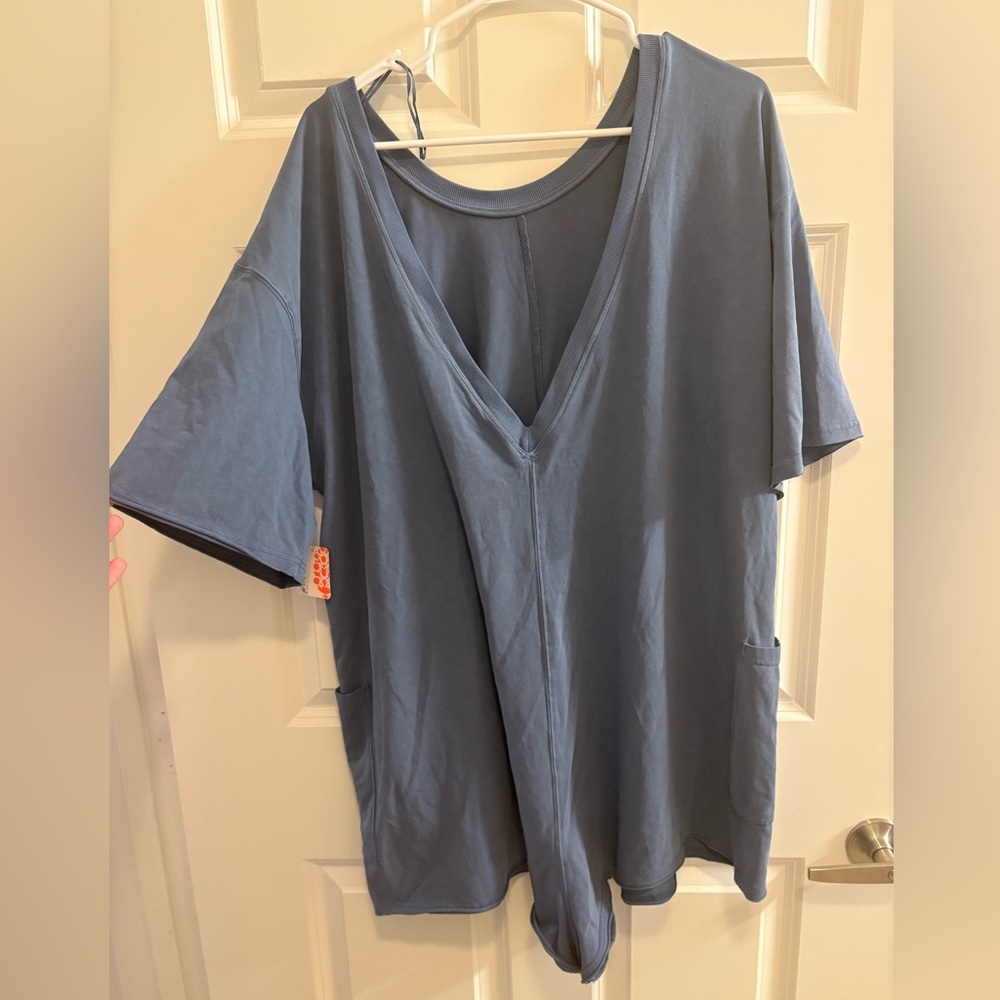 Free People Misty Blue hot shot tee romper
